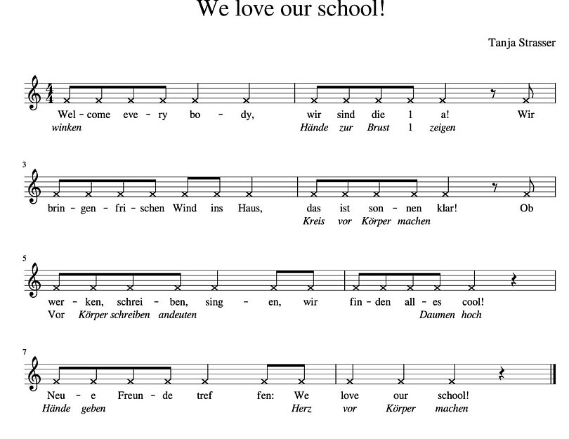 Partitur von "We love our school!"